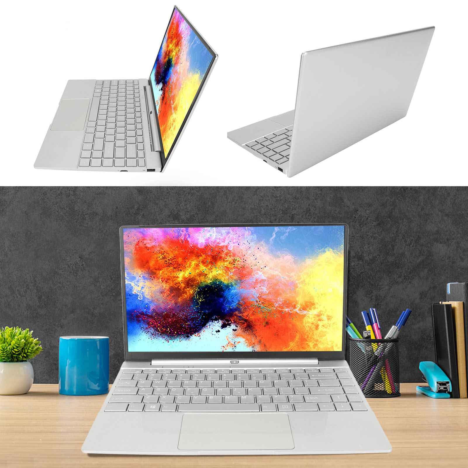 Tangxi 14 Inch Ultra Slim Laptop - Intel N5095 CPU, Full HD IPS Display, Metal Body, Backlit Keyboard & Trackpad - Silver (6GB RAM + 256GB SSD) - Perfect for Business, School & Travel