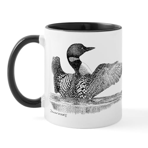 White/Black Inside - Painted Loon Mug