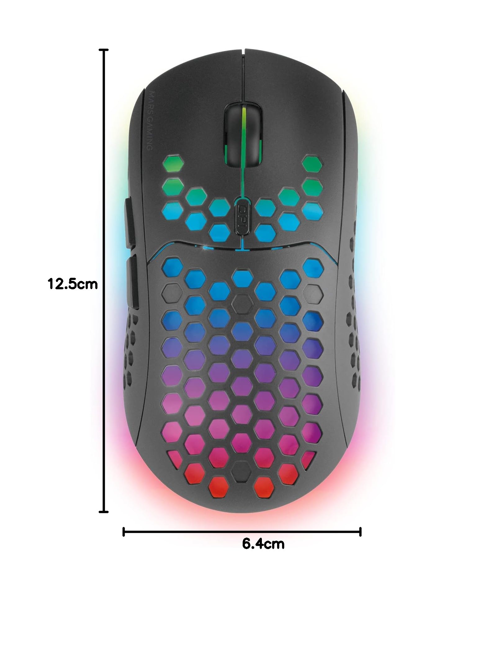Mars Gaming MMW3 Wireless Gaming Mouse - RGB Flow Lighting, Ultra Lightweight 79g, 3200 DPI Adjustable, Ergonomic Design - Perfect for PC Gaming, Esports & Office Work (Black)