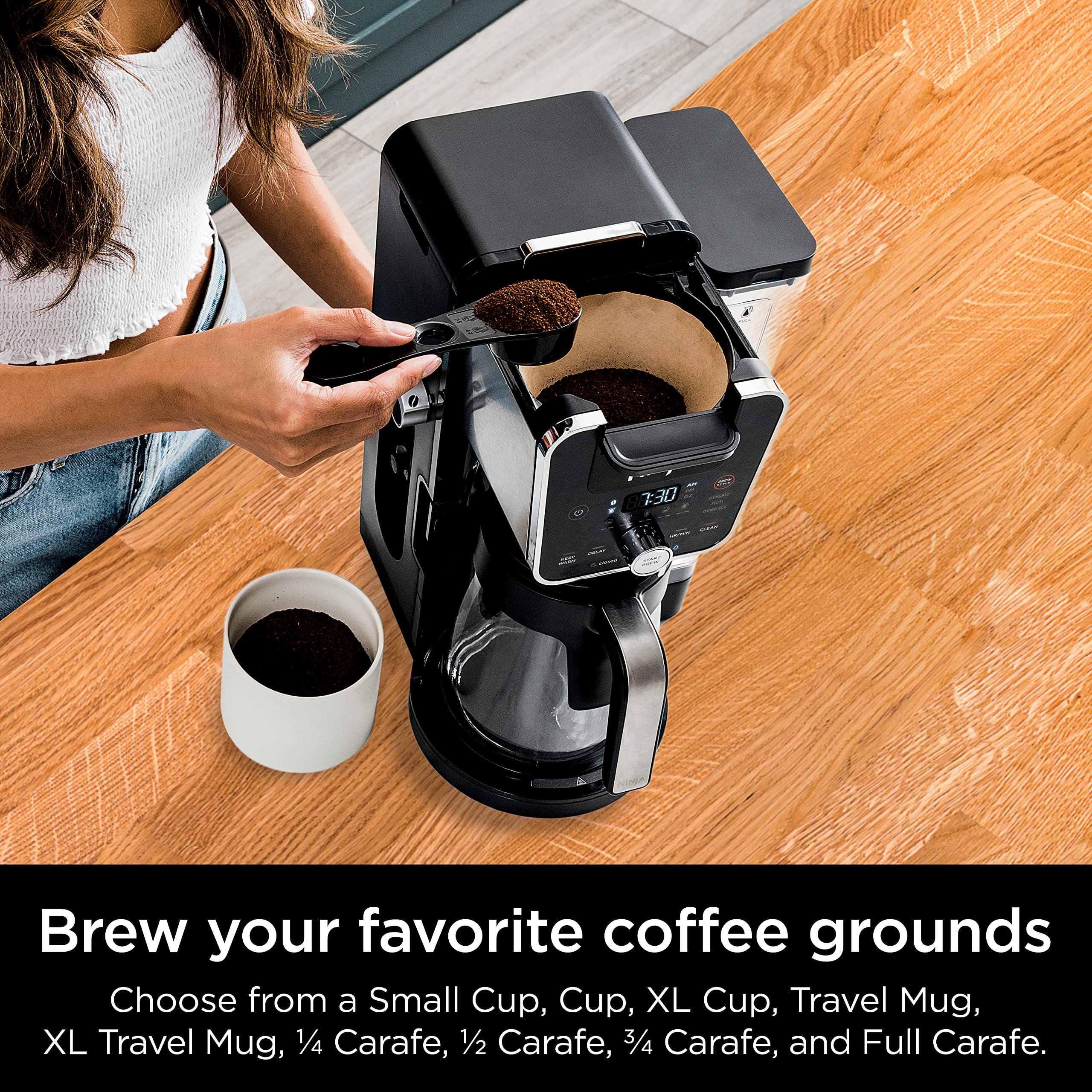 Ninja DualBrew Pro Specialty Coffee Maker - 12 Cup Single Serve Machine with K-Cup & Paper Filter Compatibility for Hot & Iced Coffee | Perfect for Home, Office & Entertaining | CFP201