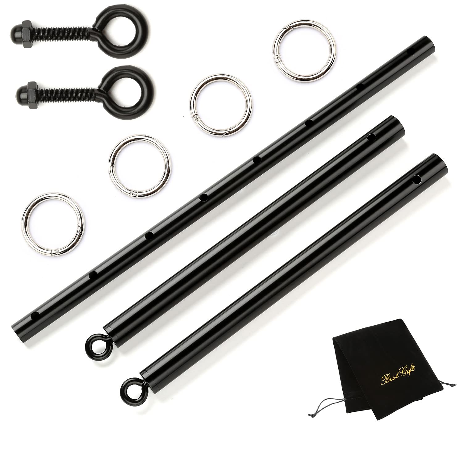 Adjustable Spreader Bar Set - Expandable Fitness & Sports Training Equipment Kit for Home Gym, CrossFit, Yoga & Strength Workouts - Silver