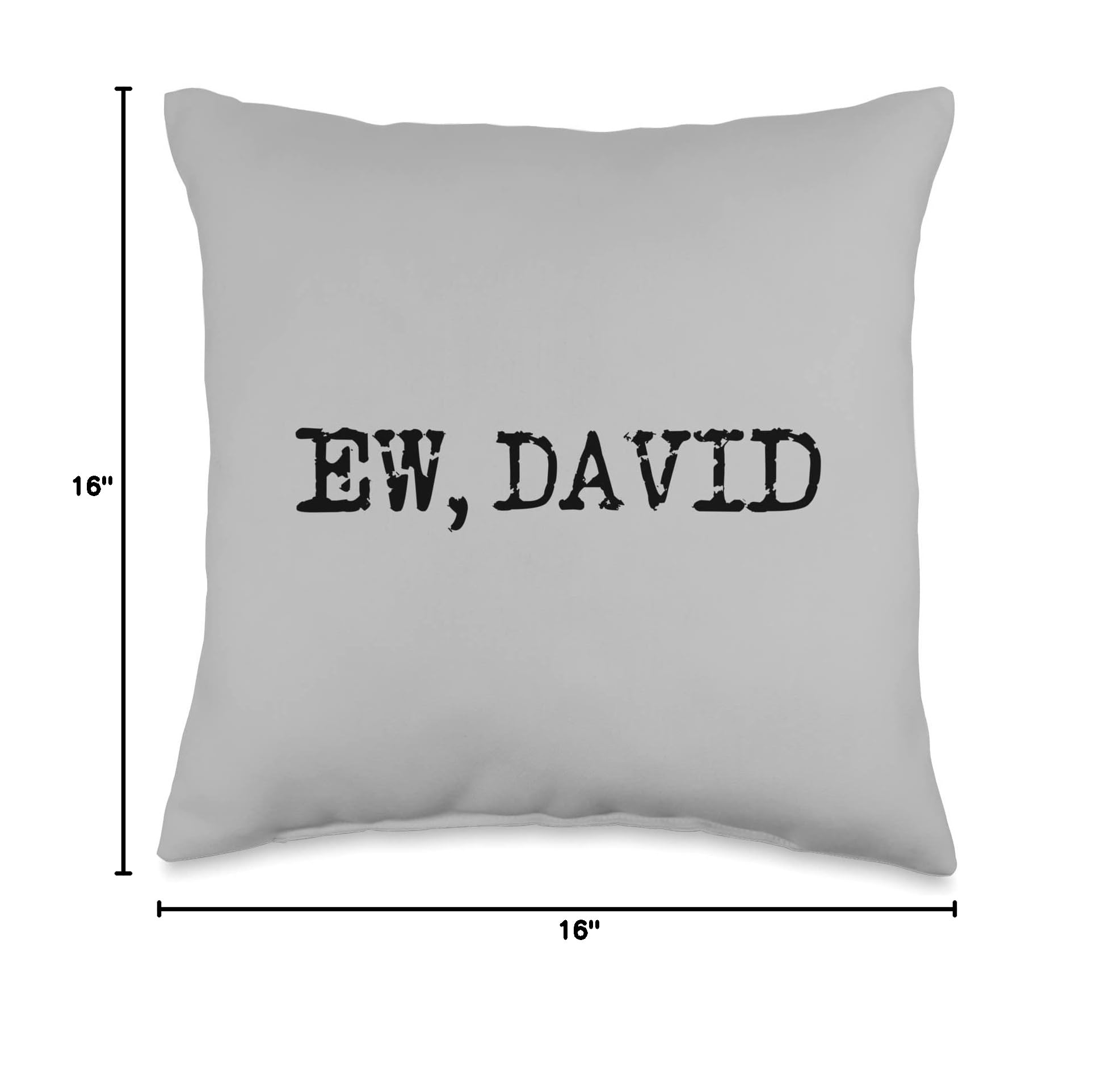 Funny 'Ew, David' Quote Throw Pillow - Schitt's Creek Inspired Home Decor for Living Room, Bedroom & Office
