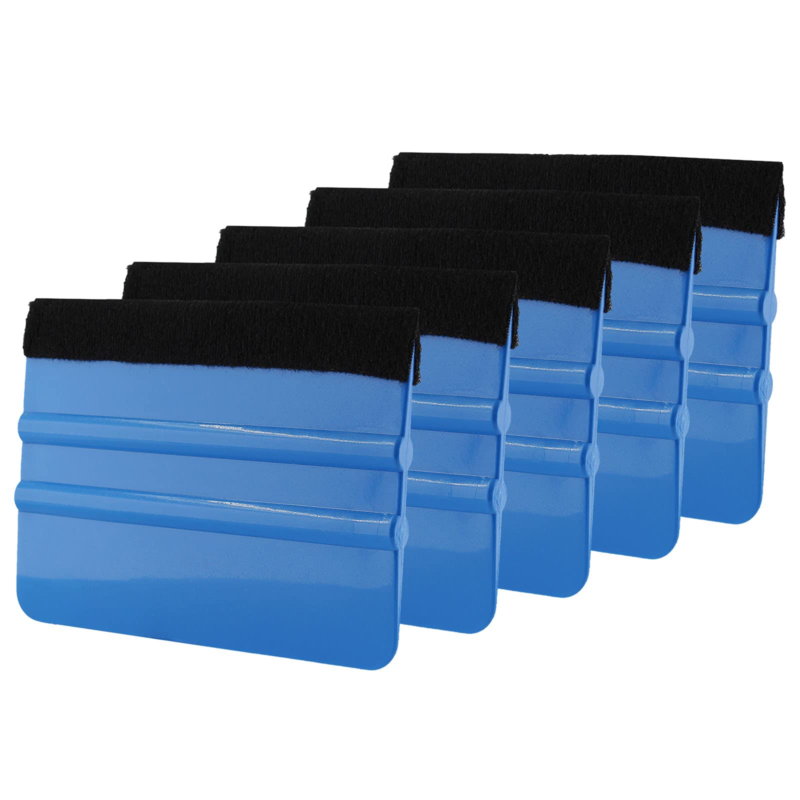 Zorfeter 5-Pack 4-Inch Felt Edge Squeegee - Professional Vinyl Scraper & Decal Applicator Tool for Window Tint, Wallpaper & Sticker Installation - Black Felt Edge - Perfect for Auto Detailing, Home Improvement & Craft Projects