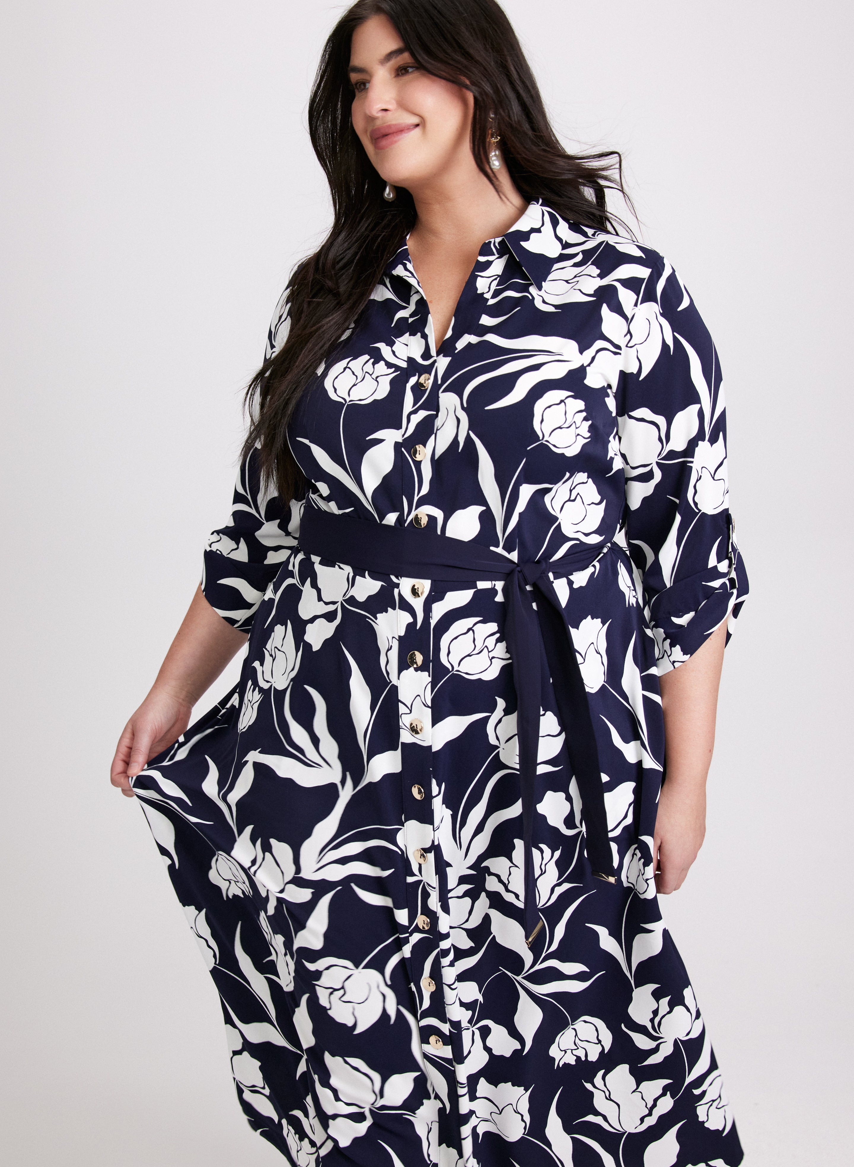 Floral Print Midi Dress for Women - Summer Boho Flowy Dress with Pockets - Perfect for Beach Vacation, Date Night & Outdoor Parties