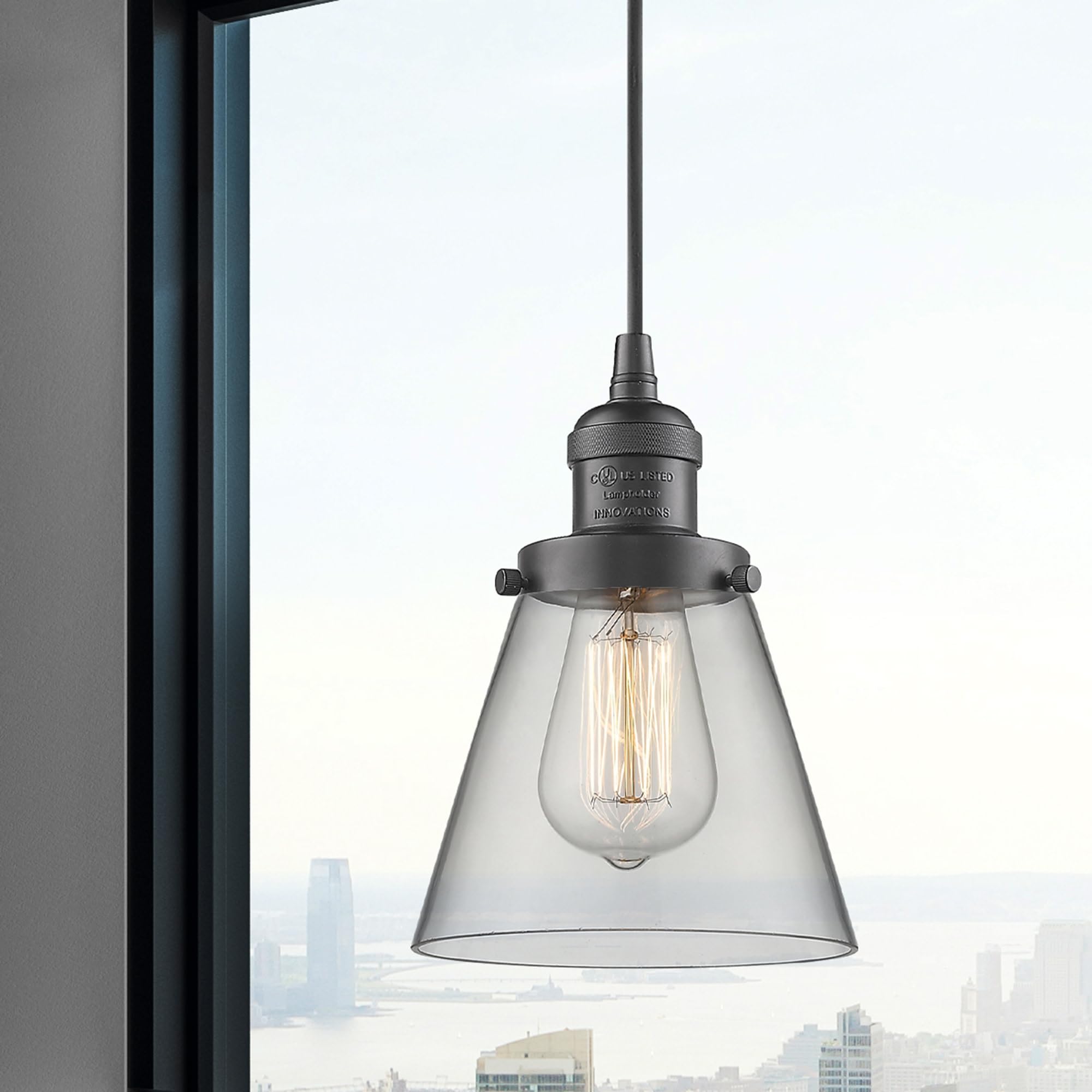 Innovations 201C-BB-G64 1 Light Mini Pendant Light Fixture - Brushed Brass Finish - Modern Ceiling Lighting for Kitchen Island, Dining Room & Bedroom Decor