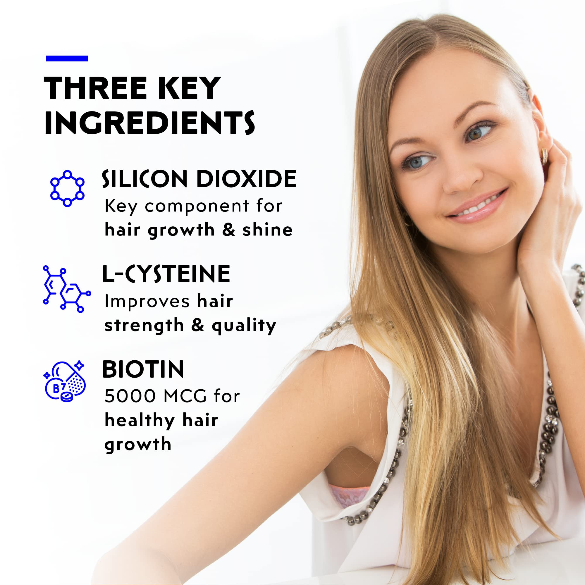 Elon Matrix 5000 Biotin 5000mcg Hair Growth Vitamins with Extended Release - Supports Healthy & Strong Hair - 3 Pack (180 Day Supply) - Perfect for Daily Hair Care & Thinning Hair Solutions