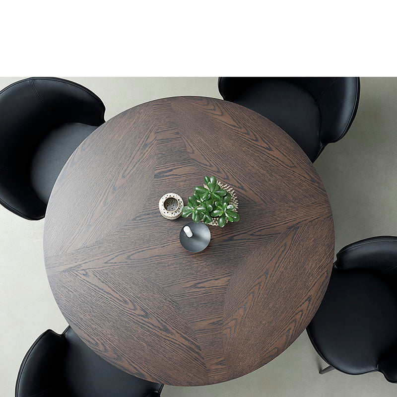 LATINA 47 Inch Round Dining Table - Dark Brown / Black Finish - Perfect for Small Spaces, Kitchens, and Dining Rooms
