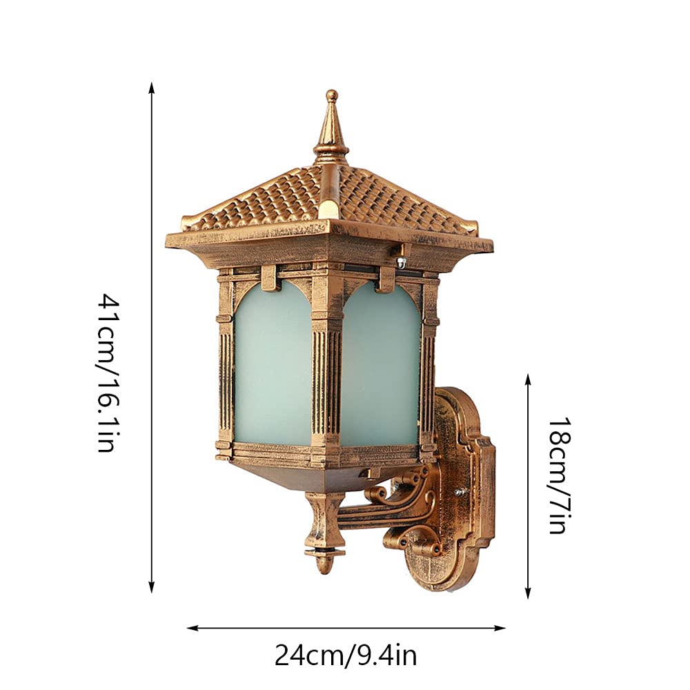 Farmhouse Outdoor Wall Mount Light - Waterproof, Rustproof & Dustproof Exterior Porch Light with Frosted Glass Shade - Perfect for Porch, Entrance Hall, and Patio Lighting