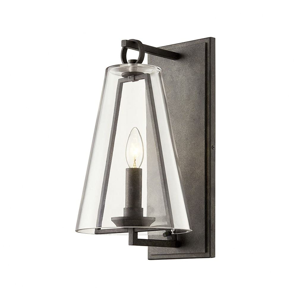 Troy Lighting B7401 Adamson Wall Sconce - French Iron Finish, Vintage Style Wall Light Fixture for Living Room, Bedroom, or Hallway Decor