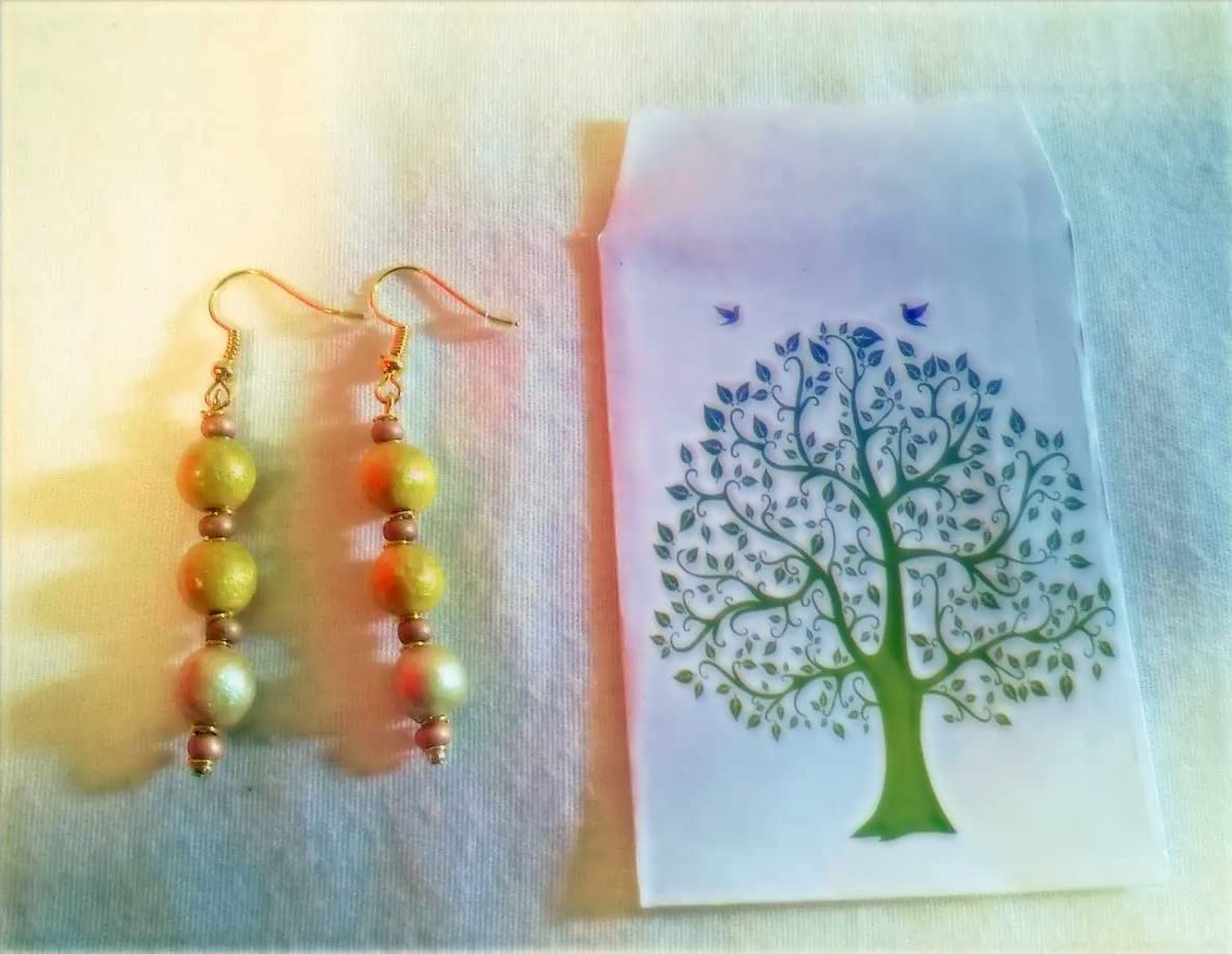 Ceramic Earrings for Women - Sunny Yellow & Icy Pink Dangle Earrings | Elegant Handmade Jewelry for Daily Wear, Parties & Gifts