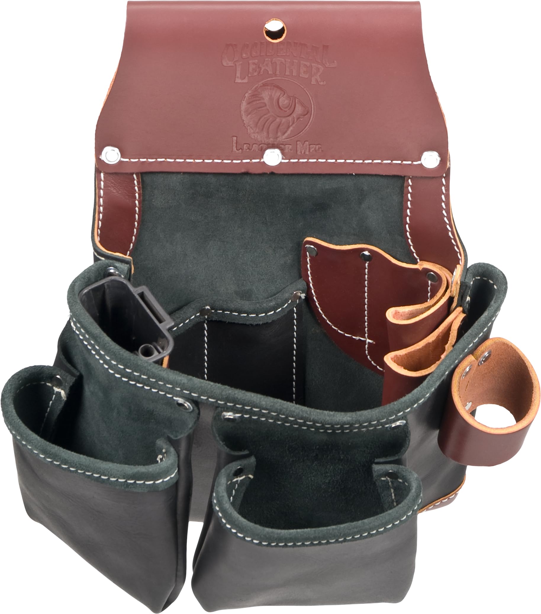 Occidental Leather B5612 Green Building(TM) Black Tool Bag - Durable Construction Tool Pouch for Electricians, Carpenters & Contractors - Ideal for Job Sites & Professional Work
