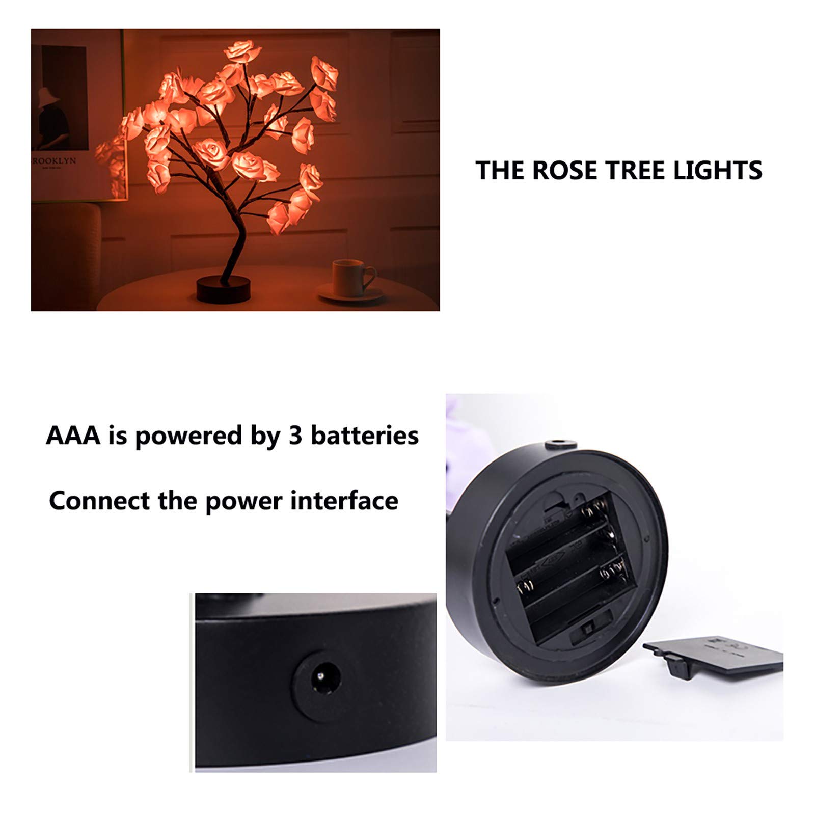 LED Rose Lamp - Romantic Flower Tree Night Light for Valentine's Day, Birthday & Anniversary Gifts for Women, Girls, Wife - Purple Rose Table Decor for Bedroom, Living Room, Wedding Proposal