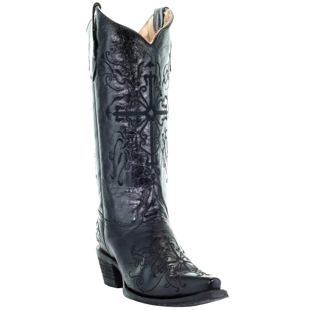 Corral Circle G Women's L5039 Western Boots - Brown Snip Toe with Cross Embroidery | Perfect for Country Dancing, Rodeo Events & Cowgirl Fashion