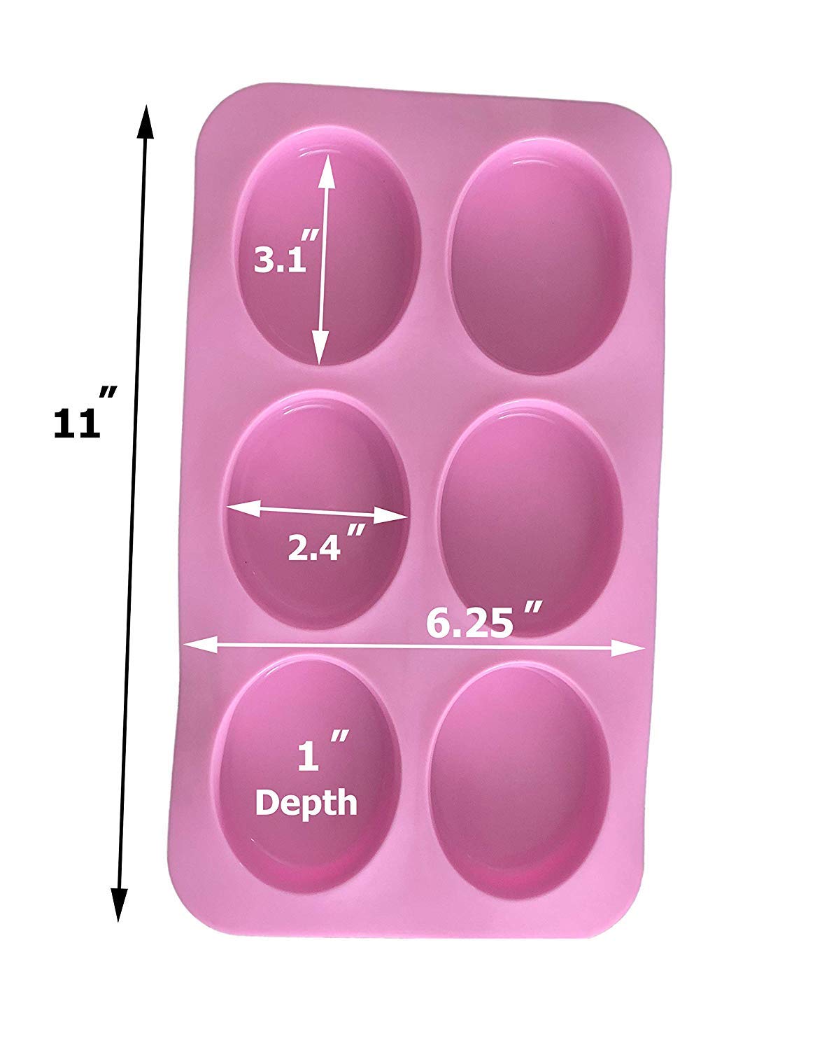 2 Pack Oval Silicone Soap Molds for DIY Homemade Soap, Chocolate & Candles - Reusable Baking Tray for Party Favors, Wedding Gifts & Craft Projects