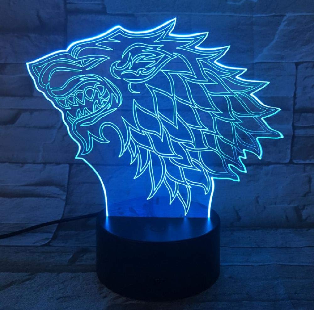 Game of Thrones 3D LED Night Light - 7 Color Changing Acrylic Lamp for Bedroom, Home Decor & GOT Collectibles - Perfect for Gifts, Fan Rooms & Themed Parties