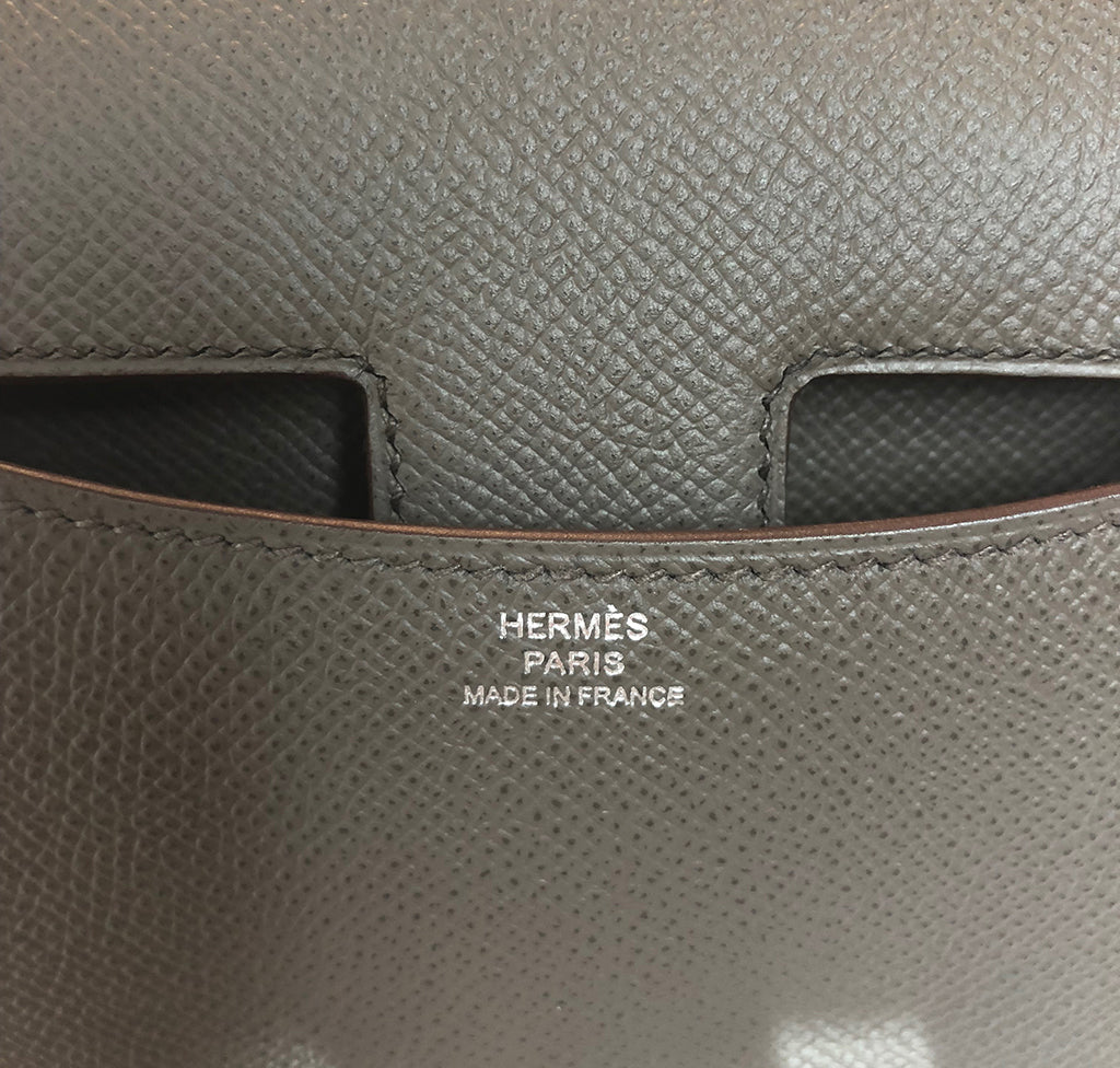 Hermès Constance Mini Bag in Gris Etain Epsom Leather with Palladium Hardware - Perfect for Everyday Luxury & Special Occasions