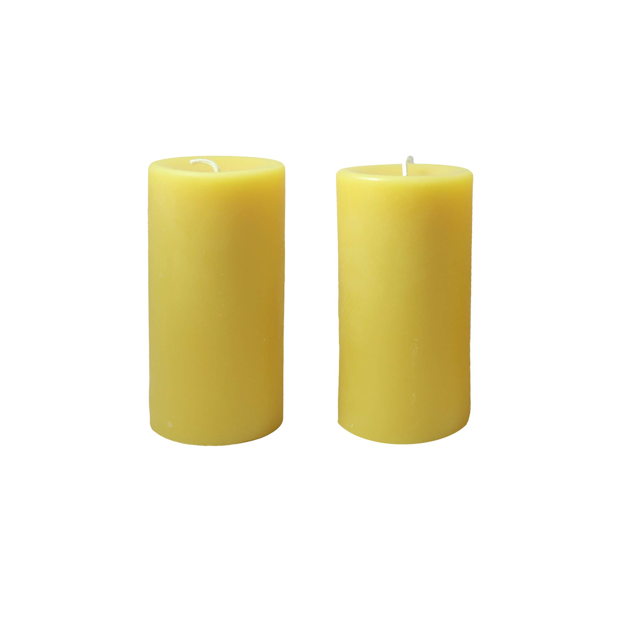Handmade Natural Beeswax Pillar Candles - 3x6 Inch Set of 2 | 100% Pure USA Beeswax | Eco-Friendly, Long-Lasting for Home Decor, Meditation & Romantic Ambiance