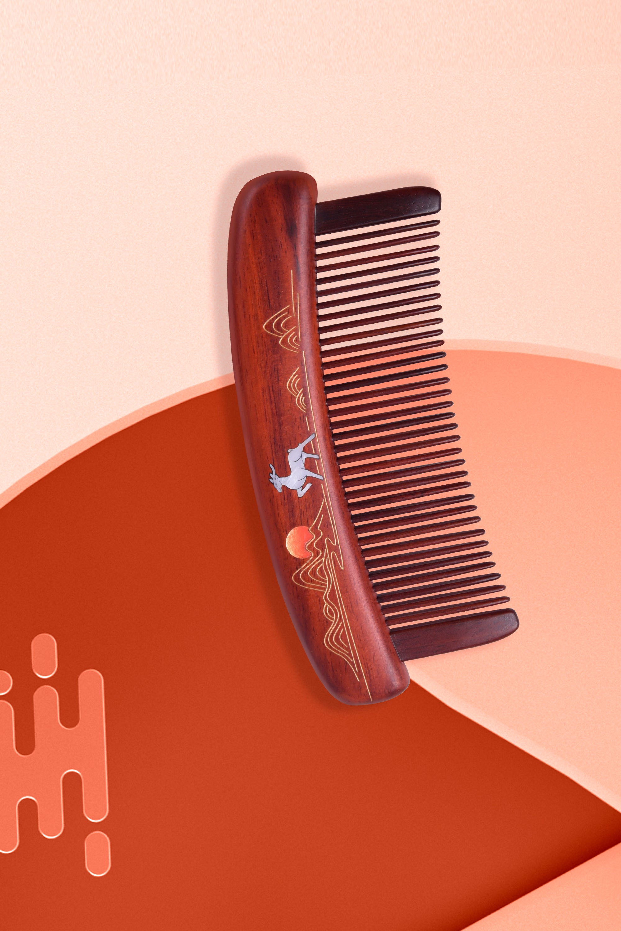 Premium Rosewood Comb for Hair Care - Natural Wooden Hairbrush for Detangling & Styling - Perfect for Daily Use, Travel & Gifts