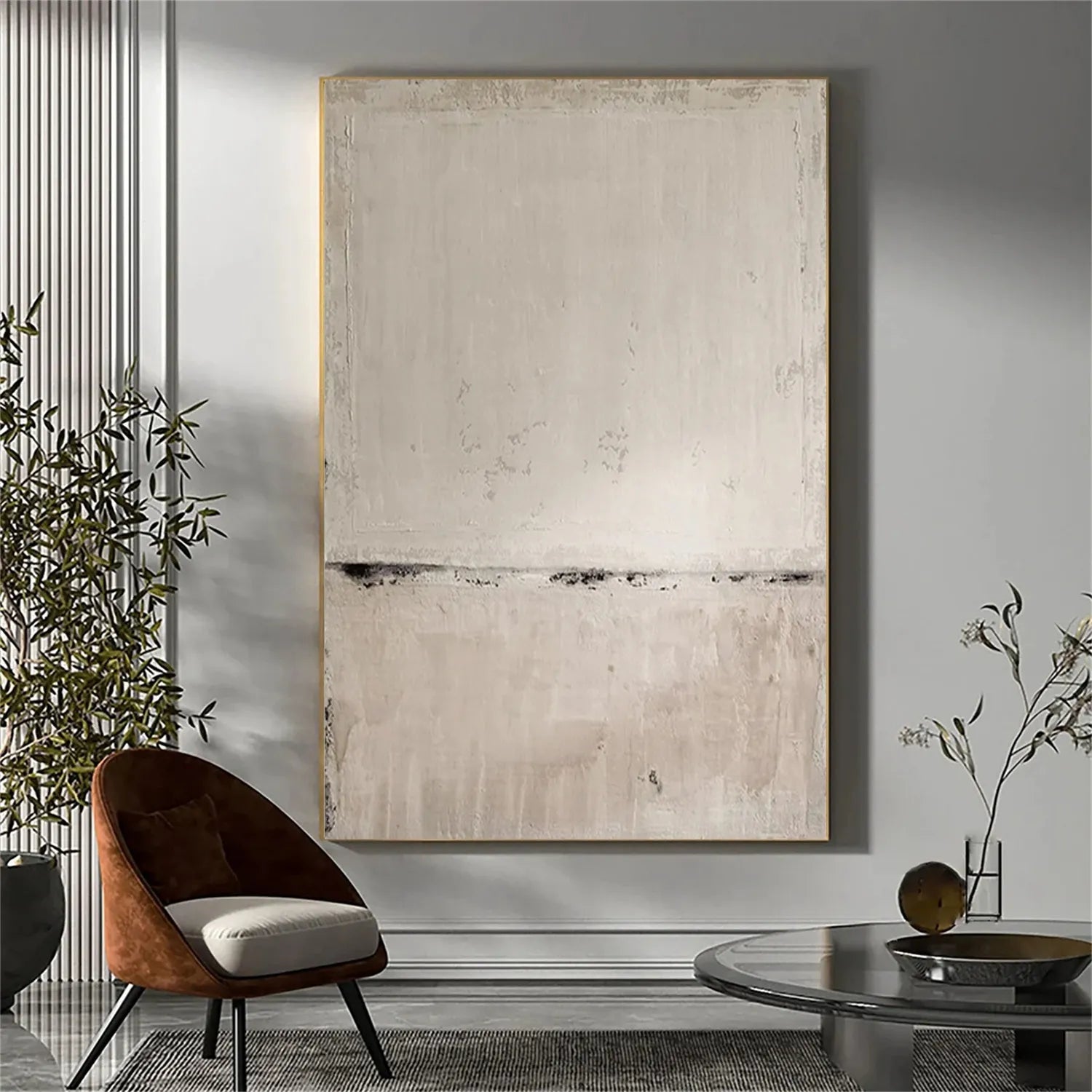 Abstract Beige & Brown Wall Art Print #BB116 - Modern Home Decor for Living Room, Bedroom & Office