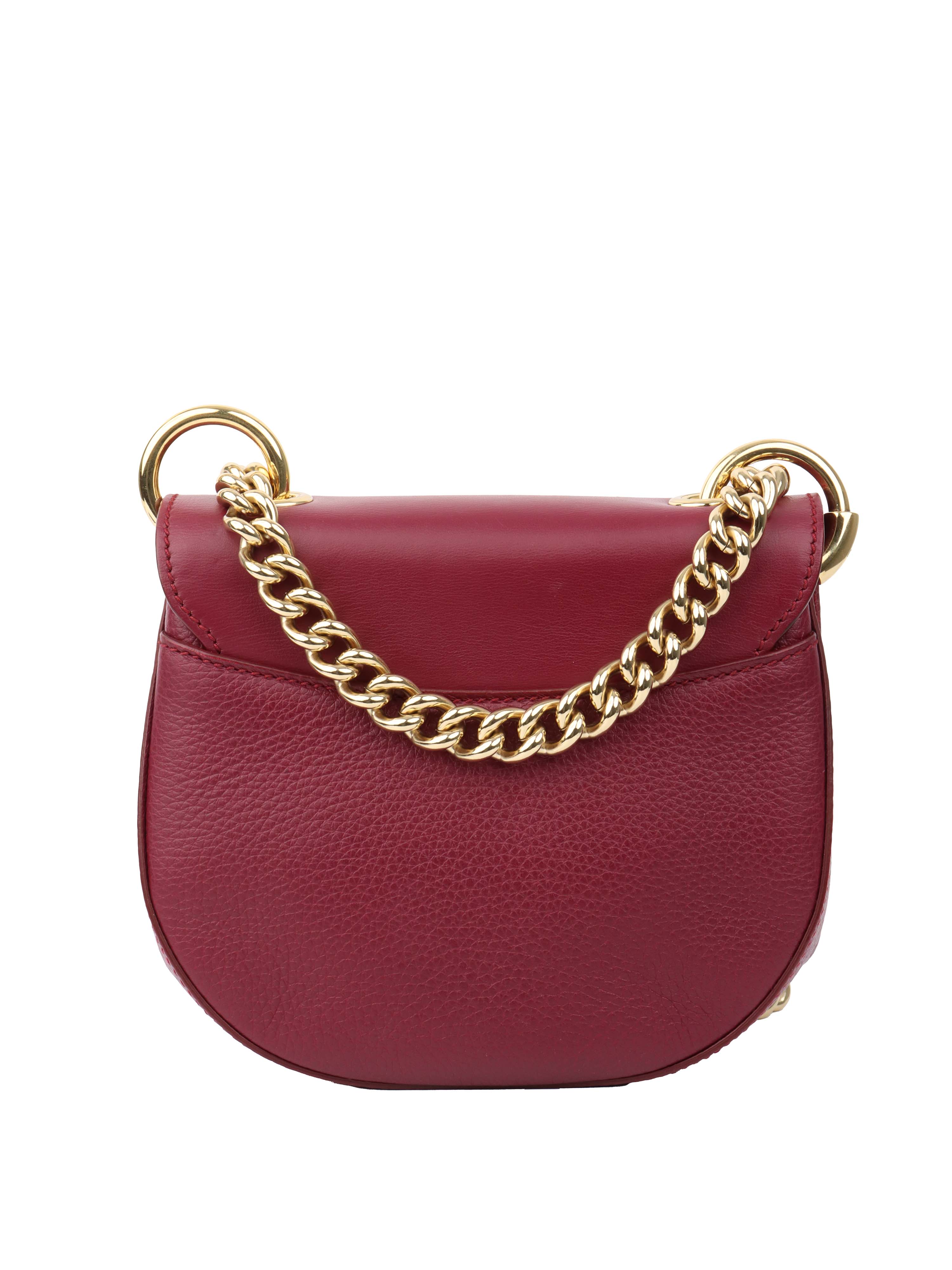 Dolce & Gabbana Burgundy Leather Chain Shoulder Bag for Women - Luxury Designer Crossbody Purse for Evening Parties, Date Night & Special Occasions