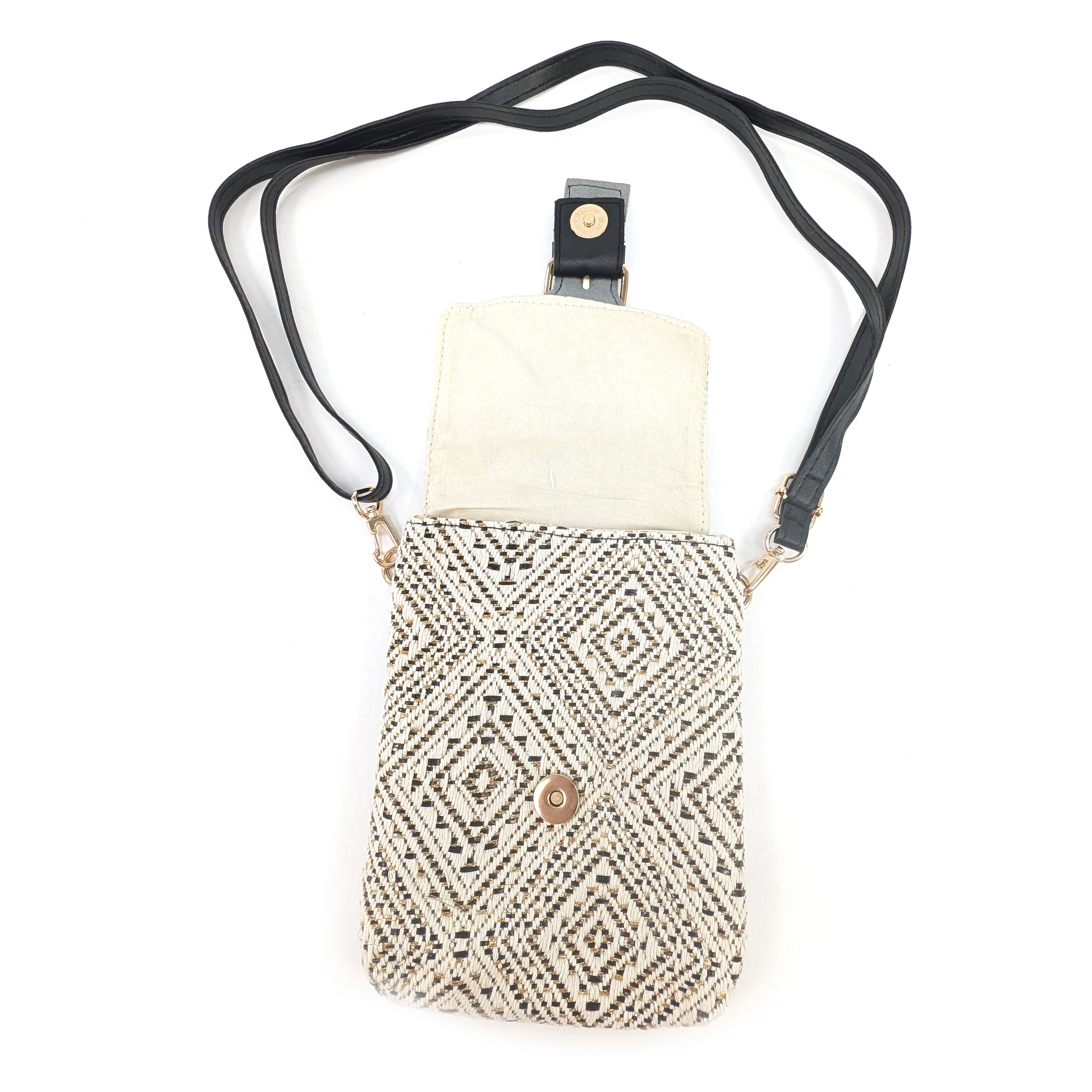 Aztec Buckle Crossbody Bag for Women - Stylish Black Leather Shoulder Purse - Perfect for Travel, Shopping & Everyday Use