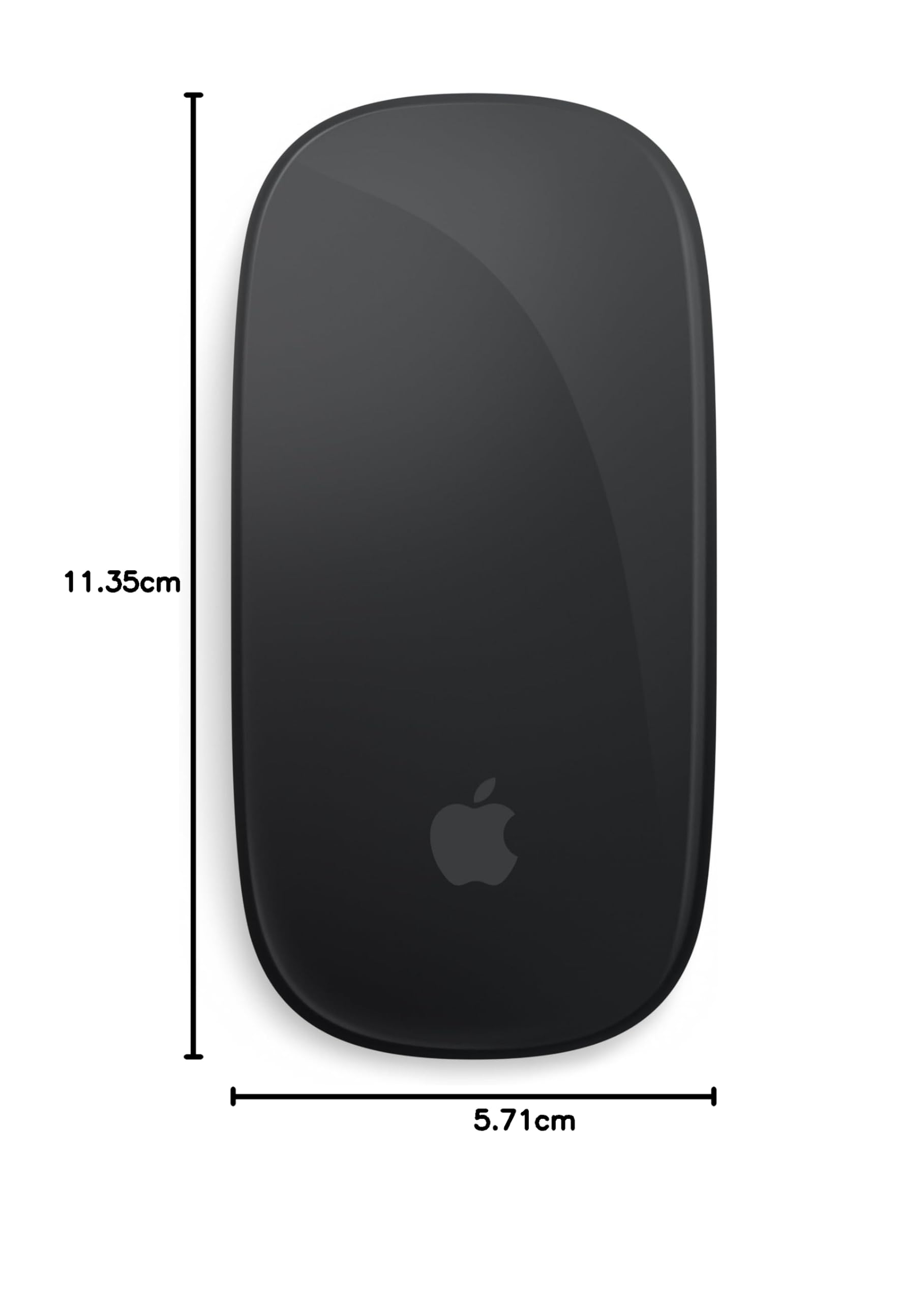Apple Magic Mouse - Wireless Bluetooth Rechargeable Mouse for Mac & iPad with Multi-Touch Surface (Black) - Perfect for Office Work, Graphic Design & Home Use