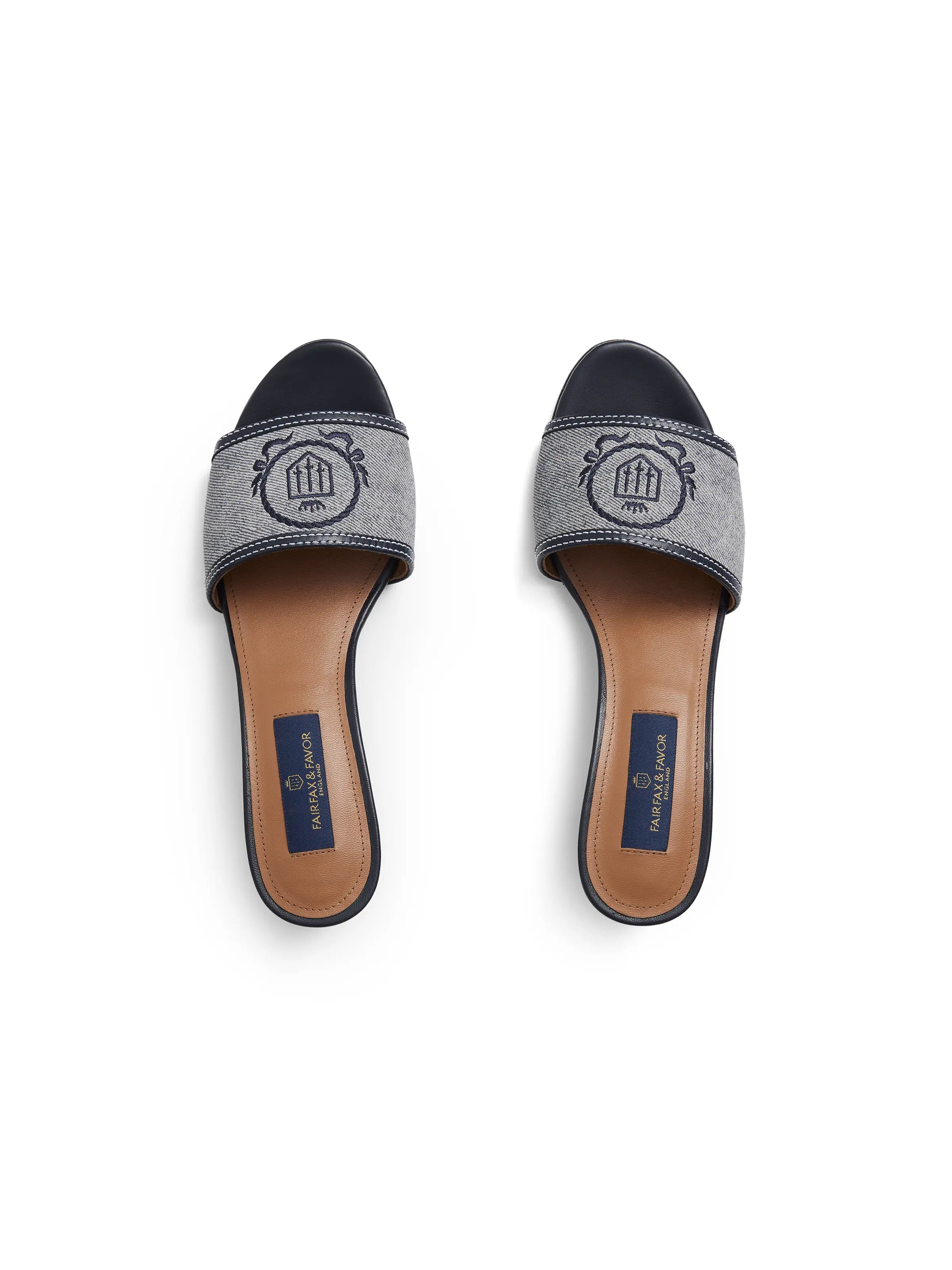 Premium Richmond Mule Shoes - Denim & Suede Loafers for Women - Comfortable Slip-On Casual Shoes for Work, Travel & Everyday Wear
