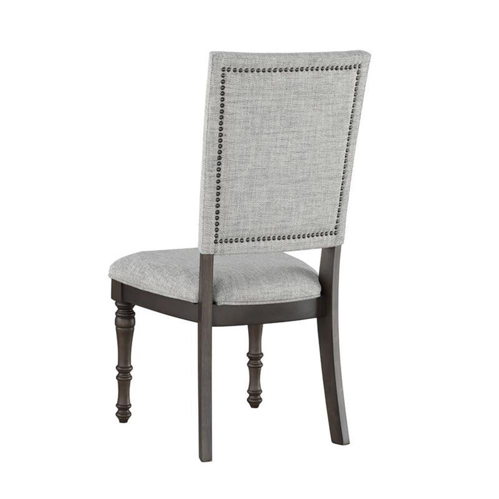 Steve Silver Linnett Sagebrush Upholstered Dining Chairs - Gray Set of 2, Modern Comfortable Kitchen & Dining Room Chairs for Home, Restaurant, or Office Use