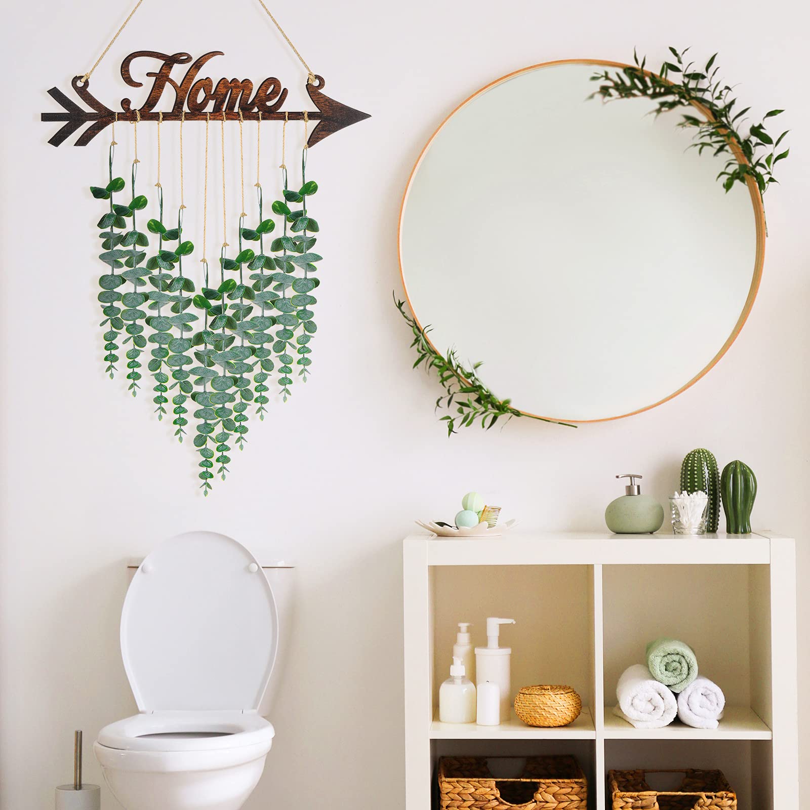 Lyrow Artificial Eucalyptus Wall Decor - Farmhouse Boho Hanging Greenery for Home, Living Room & Bedroom