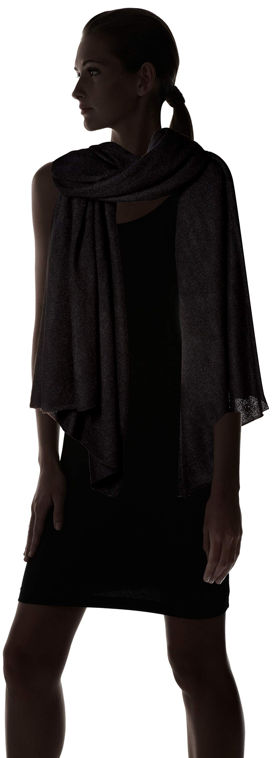 100% Pure Cashmere Travel Wrap & Shawl - Lightweight Scarf for Women, Black - Includes Storage Bag & Gift Box - Perfect for Airplane, Office & Winter Outfits