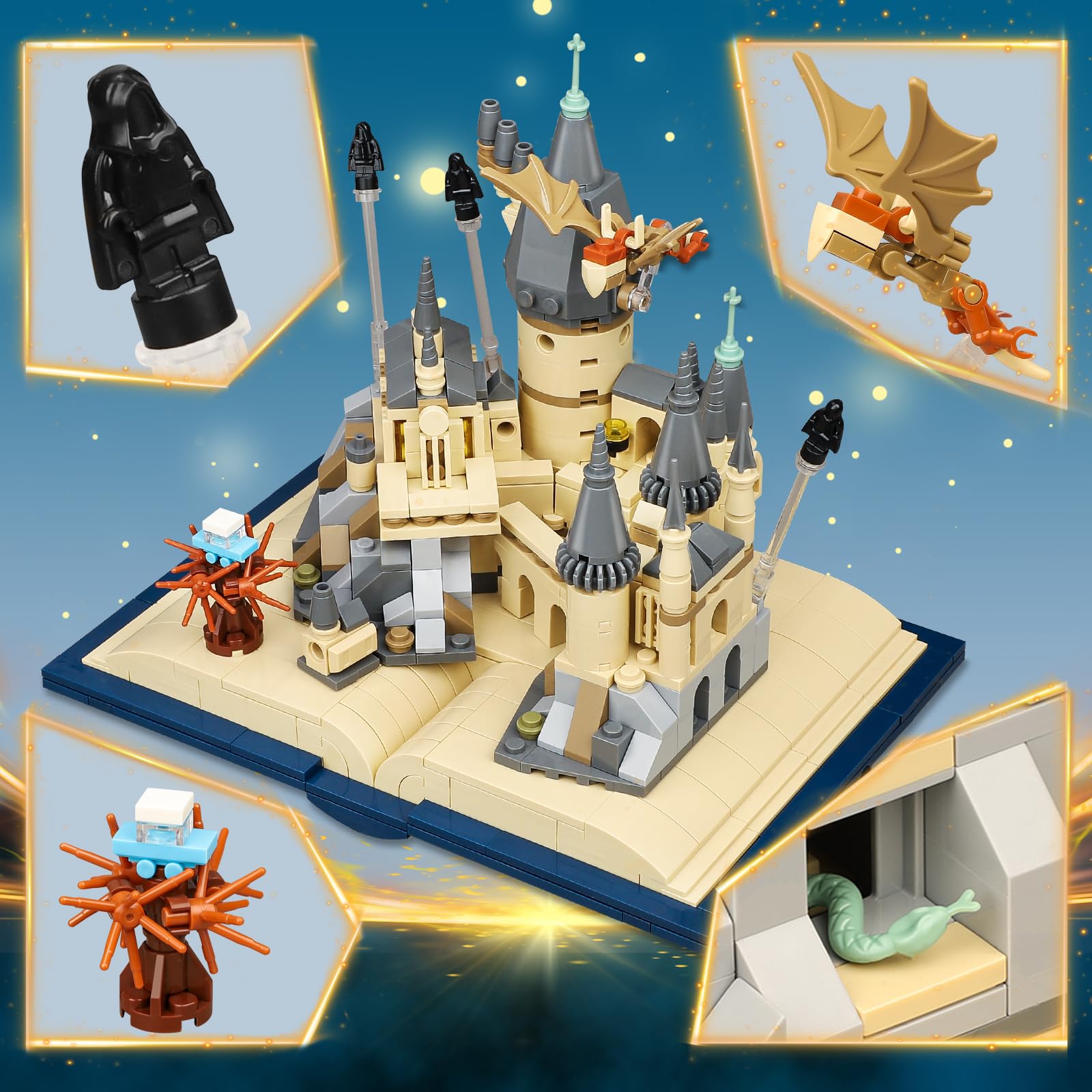 Harry Potter Hogwarts Castle Building Blocks Set - 727 PCS STEM Educational Toy for Kids Ages 8-14, Boys & Girls Birthday Gift, Lego-Compatible Collectible Display Model - Perfect for Creative Play, STEM Learning, and Harry Potter Fans Collection