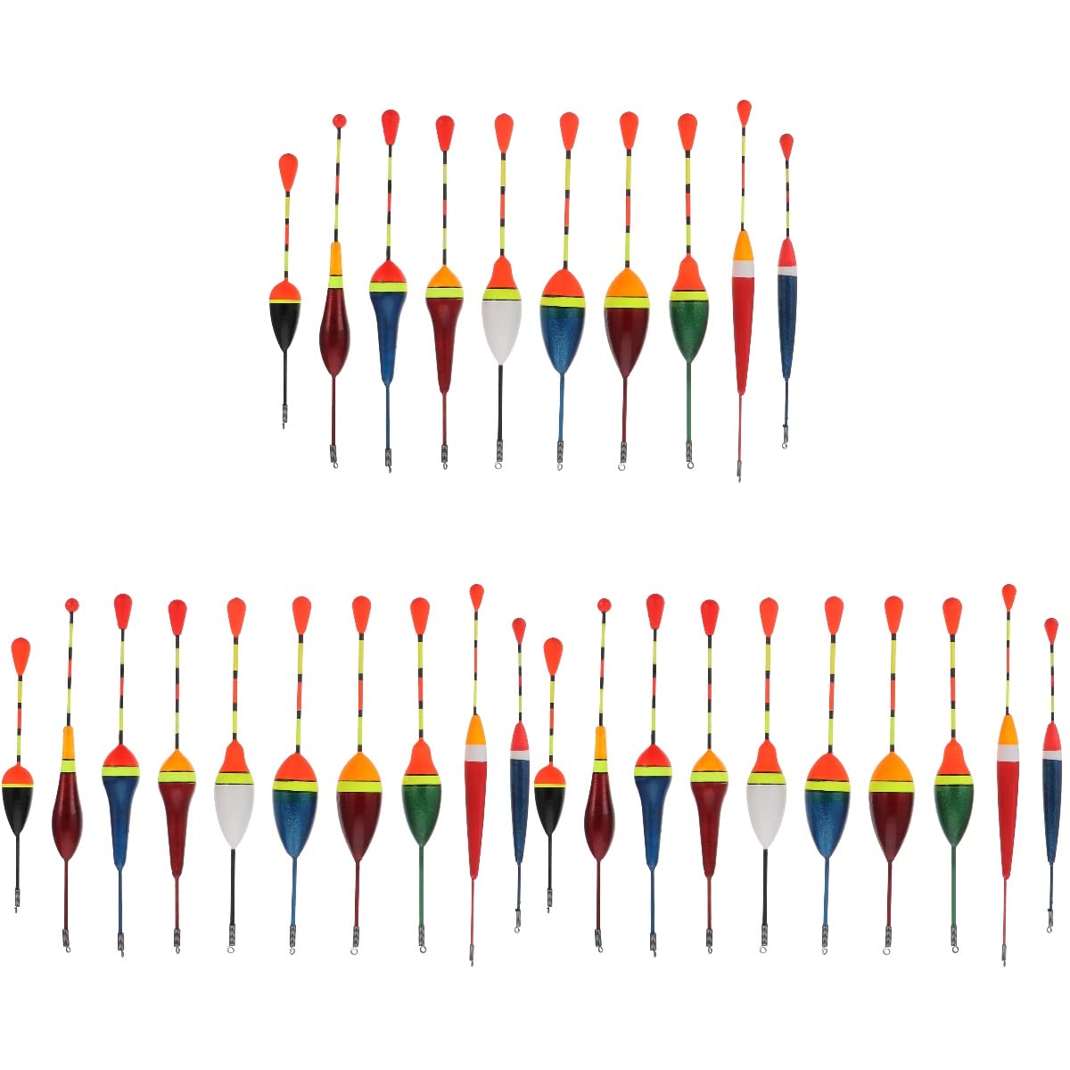 INOOMP 30 Pcs Float Fishing Tackle Kit - Foam Bobbers, Corks, Line Stoppers & Light Sticks for Freshwater & Saltwater Fishing | Perfect for Bass, Trout & Catfish Angling Accessories