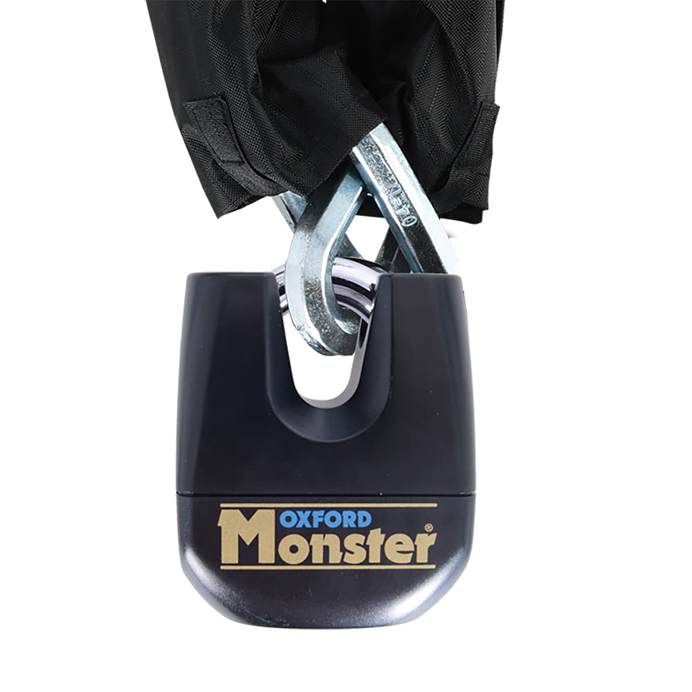 Oxford Monster Disc Lock - Heavy Duty Bicycle Motorcycle Bike Security Lock, Black - Anti-Theft Protection for Outdoor Cycling, Parking & Storage