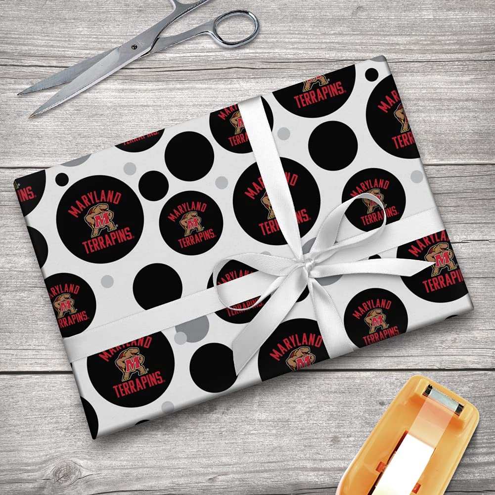 Maryland Terrapins Gift Wrap Roll - Premium Wrapping Paper for Birthday, Christmas & Holiday Presents - Perfect for UMD Fans & Alumni Gifts (18