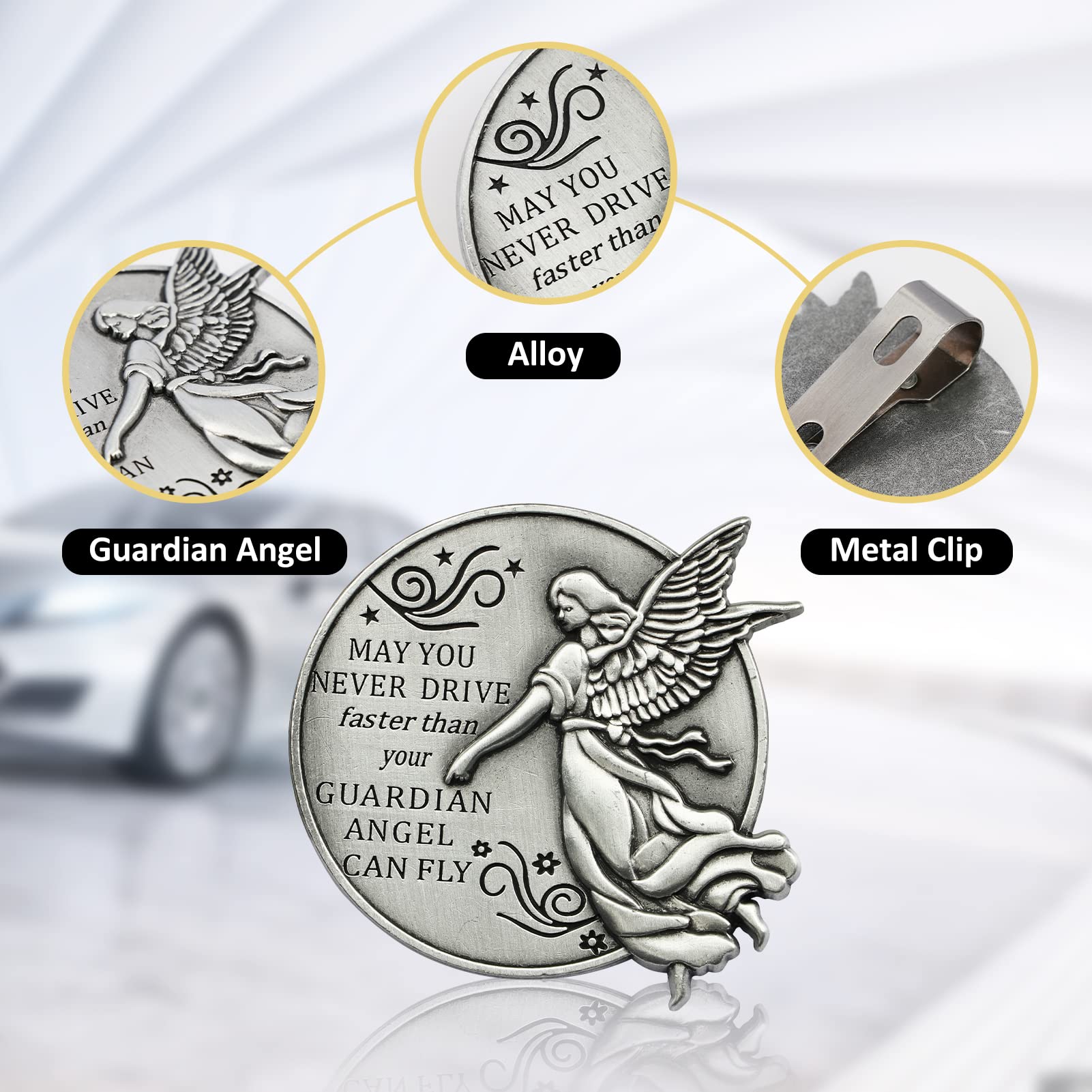 Guardian Angel Visor Clip - Car Safety Accessory for New Drivers | Thoughtful Gift for Teens, Parents & Friends | Perfect for Road Trips & Daily Commutes