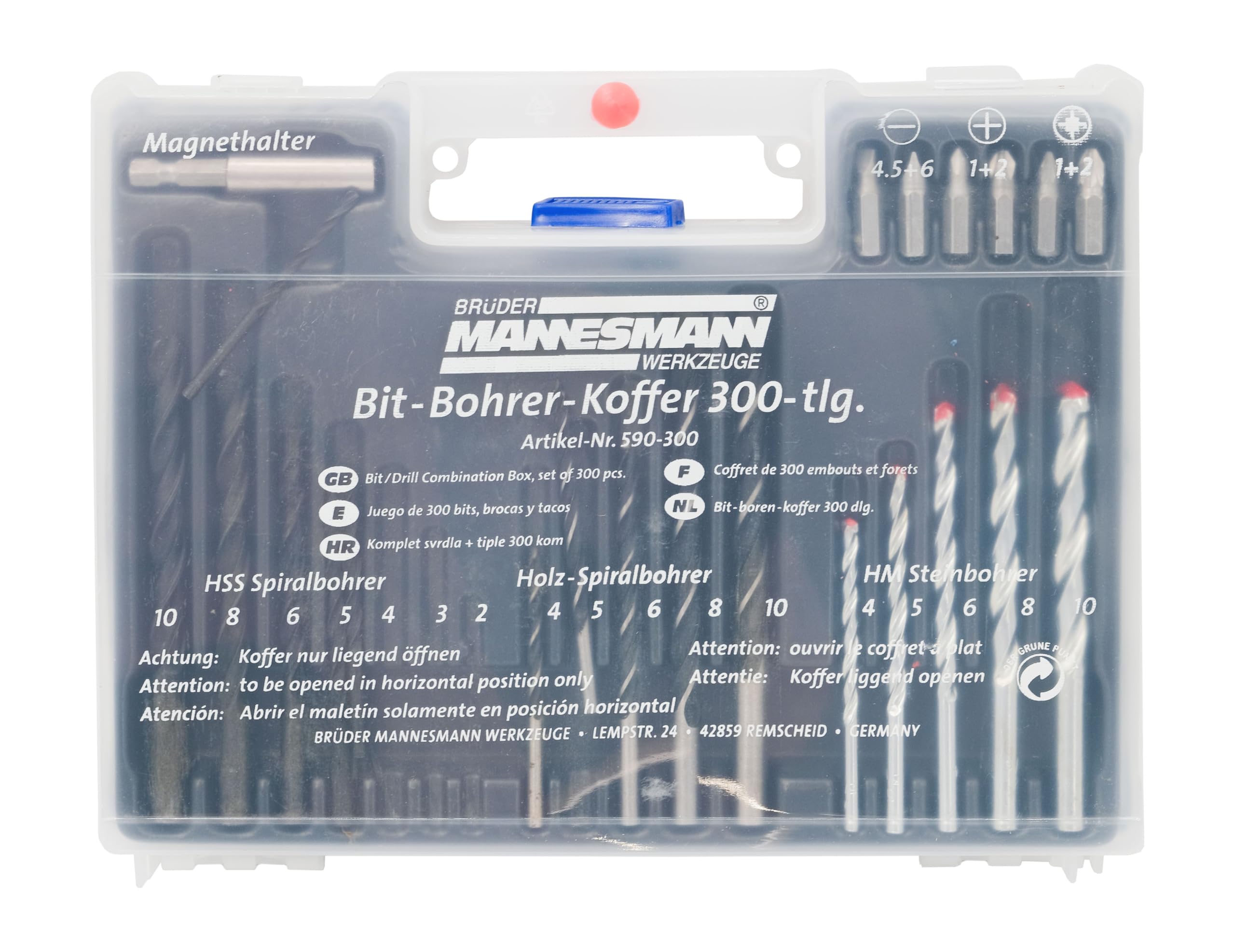300-Piece Drill Bit and Wall Plug Set - High-Speed Steel Masonry & Concrete Drill Bits with Plastic Anchors - Perfect for DIY Home Improvement, Furniture Assembly, and Wall Mounting Projects