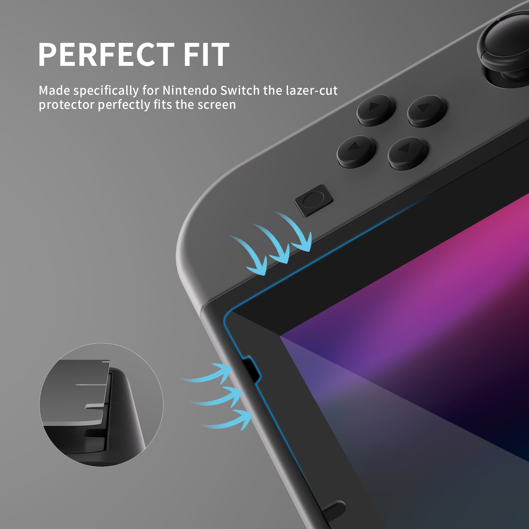 eXtremeRate 2 Pack HD Clear Tempered Glass Screen Protector for Nintendo Switch - Anti-Scratch & Bubble-Free - Perfect for Gaming & Travel Protection
