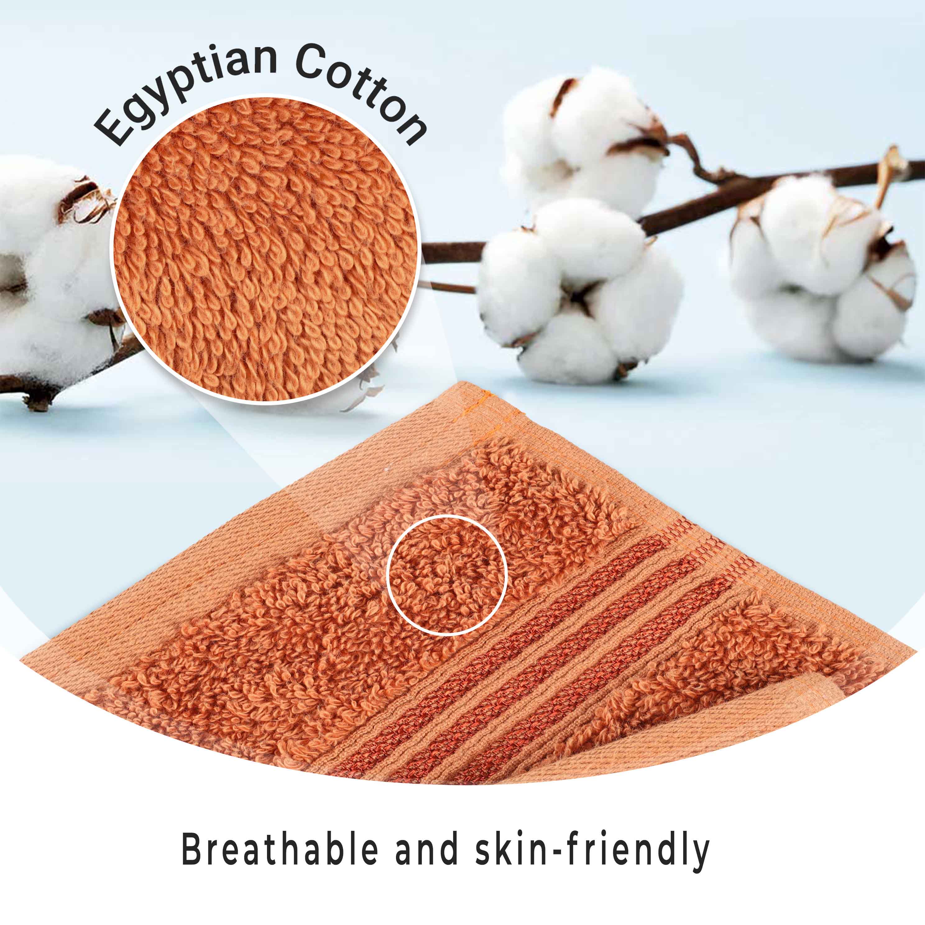 Premium Egyptian Cotton 8-Piece Bath Towel Set - Ultra Soft, Highly Absorbent & Quick-Drying - Perfect for Spa, Bathroom & Beach Use
