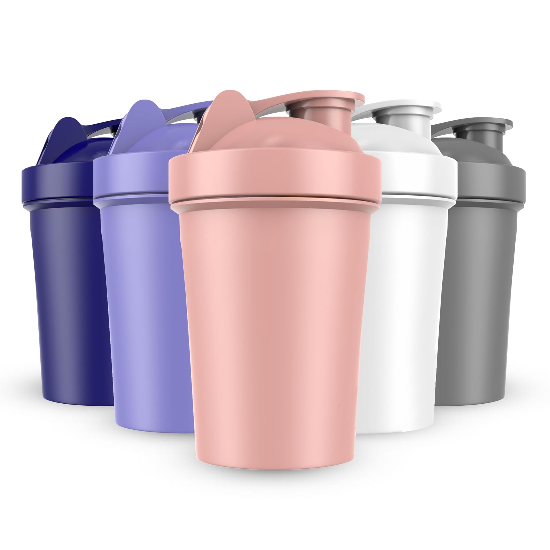 5 Pack 20oz Protein Shaker Bottles for Protein Mixes & Workout Drinks - BPA Free, Dishwasher Safe, Leak-Proof Shaker Cups - Perfect for Gym, Fitness, Post-Workout Recovery & Meal Replacement Shakes