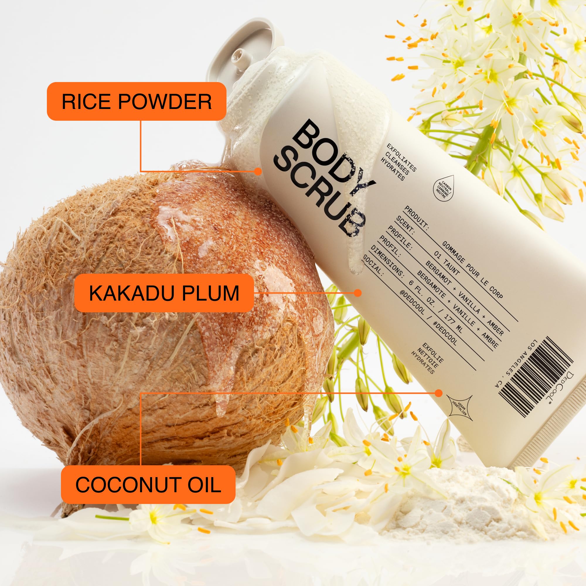 Dedcool Taunt Body Scrub - Gentle Exfoliating Scrub with Rice Powder, Kakadu Plum & Coconut Oil for Smooth Skin | Perfect for Spa Day & Self-Care Routine