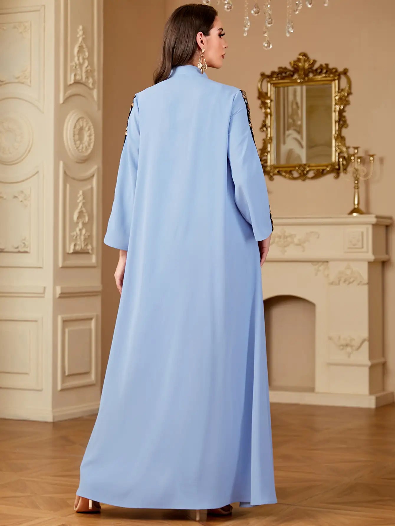 Elegant Eid Caftan Dress for Women - Embroidered Kaftan Jalabiya for Special Occasions & Festivals - Perfect for Eid Celebrations, Weddings, and Holiday Gatherings