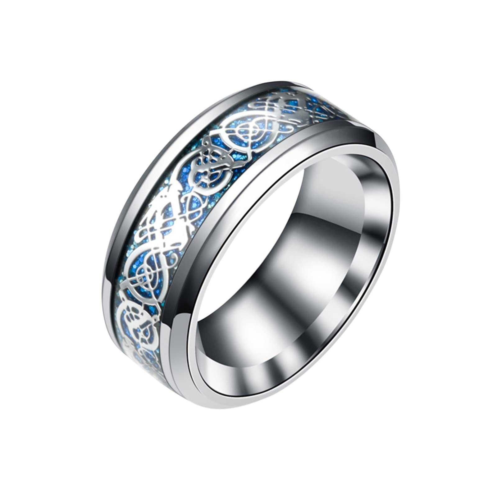 Titanium Gold Dragon Ring for Women - Stainless Steel Silver Dragon Promise Ring - Perfect for Weddings, Engagements & Special Occasions