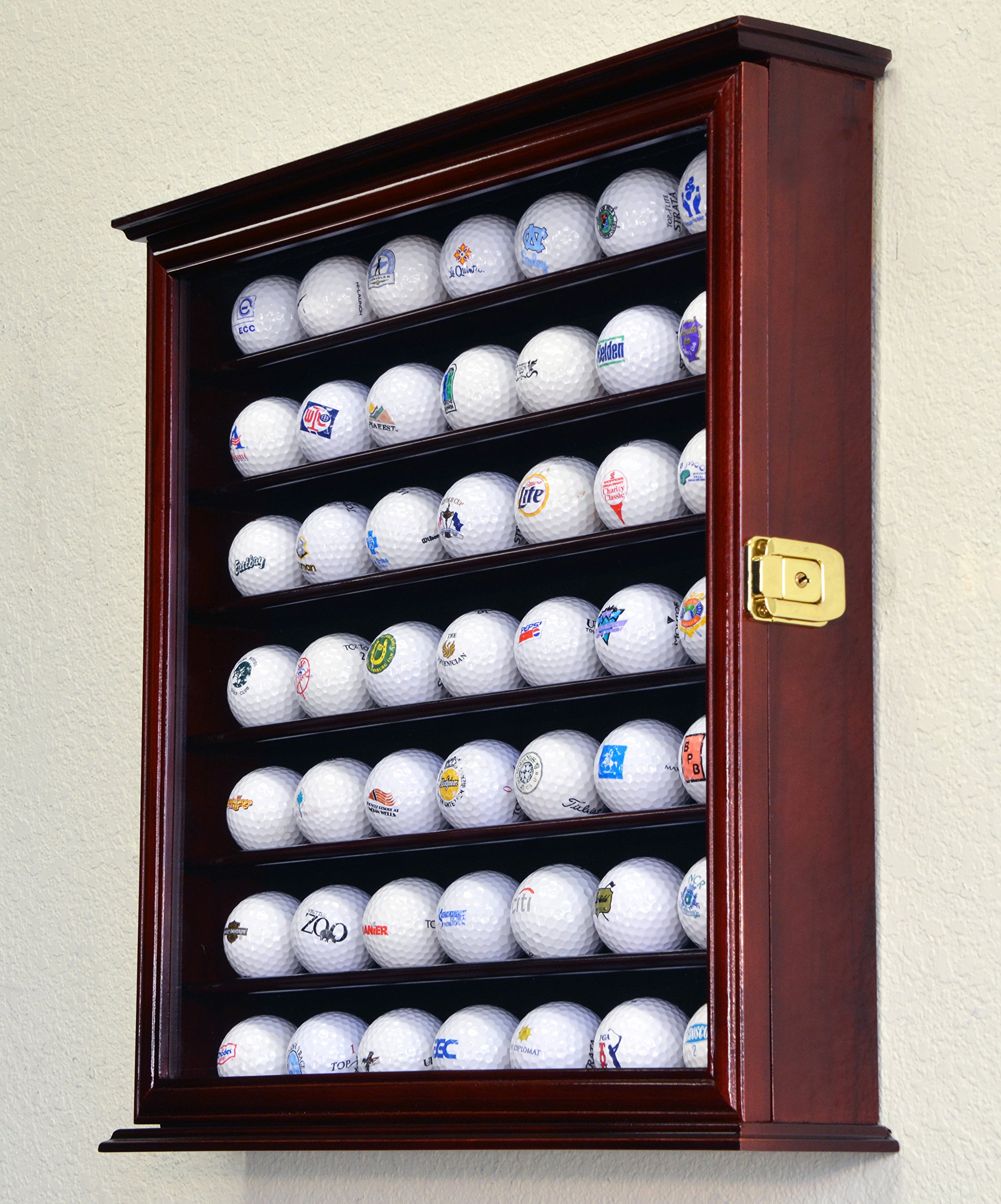 49 Golf Ball Display Case Cabinet Wall Rack Holder with 98% UV Protection & Lockable - Perfect for Home, Office, or Golf Club Decor & Storage