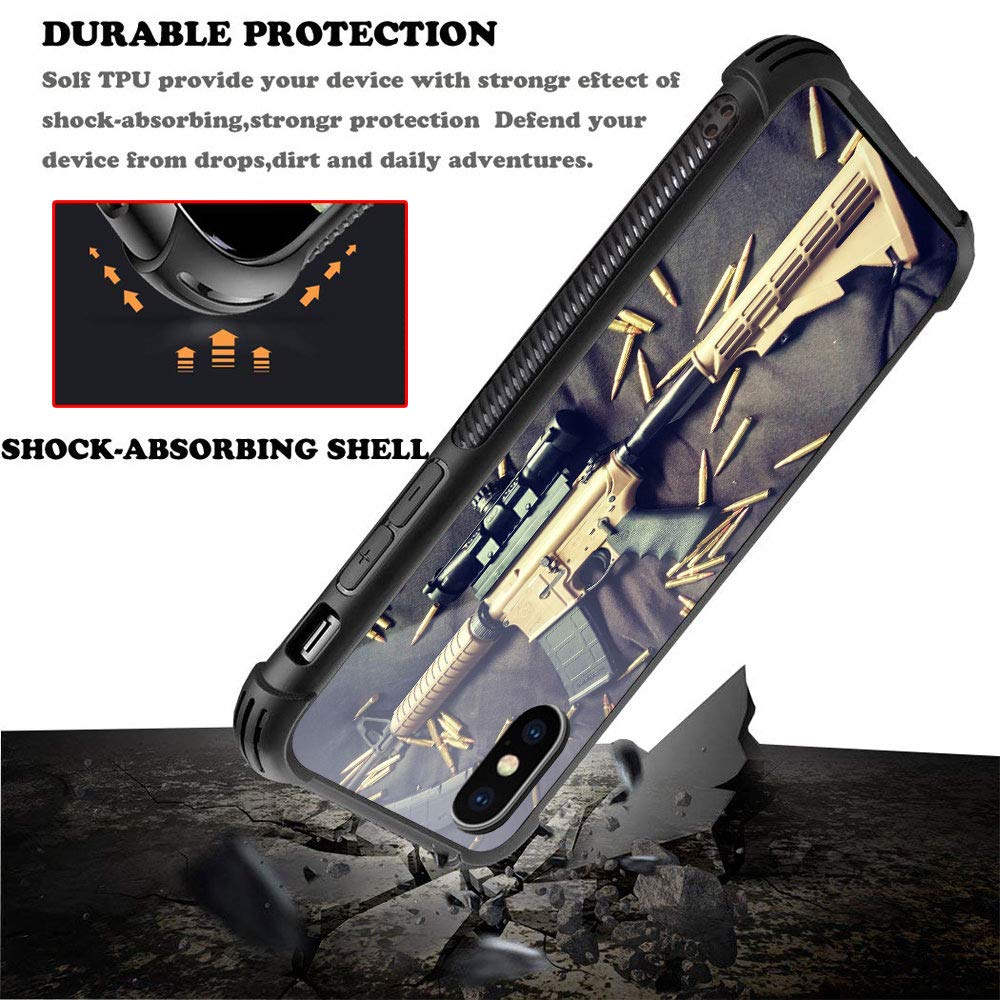 CARLOCA iPhone Xs Max Case - Military AR-15 Design Shockproof Protective Cover for Women & Men | Anti-Scratch Durable Phone Case for iPhone Xs Max (6.5