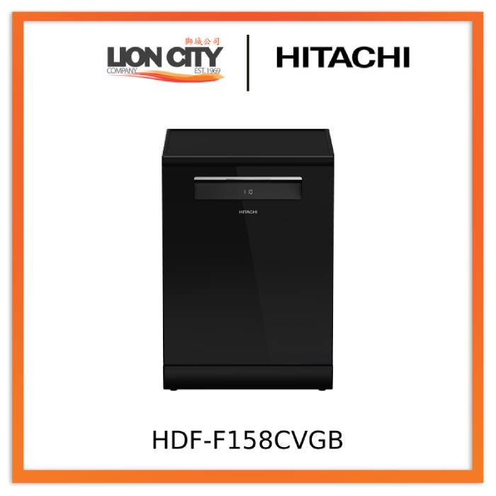 Hitachi HDF F158CVGB Freestanding Dishwasher - Energy Efficient, Quiet Operation, Large Capacity - Perfect for Kitchens, Apartments, and Open-Plan Living Spaces