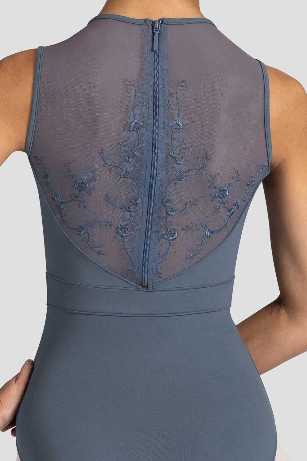 Women's Alyssa Floral Zip Back Leotard - Ballet Dance Gymnastics Yoga Workout Wear for Performance & Practice