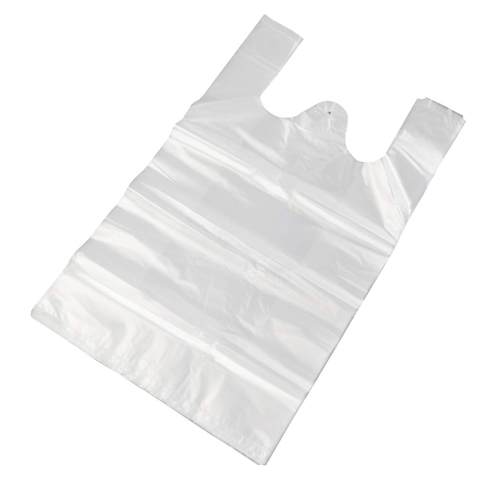 Morcte Clear Plastic T-Shirt Shopping Bags with Handles - 800 Pack | Durable Grocery Bags for Retail Stores, Boutiques & Clothing Shops | Perfect for Merchandise Display & Customer Convenience