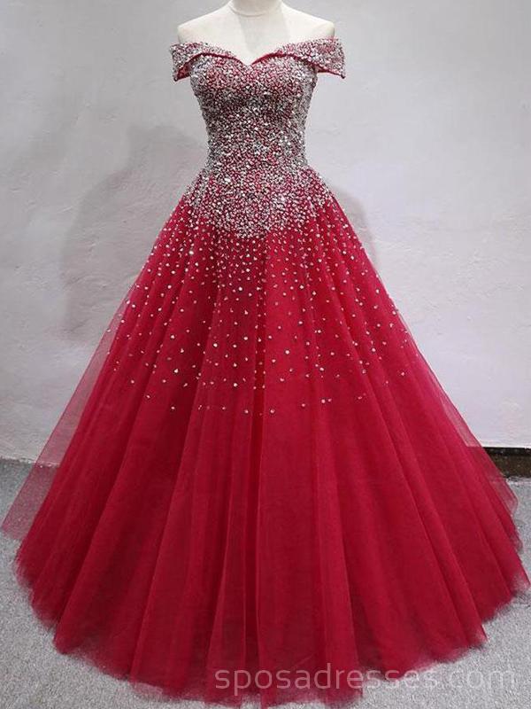 Elegant Off Shoulder Dark Red Long Evening Prom Dress for Women - Perfect for Formal Parties, Homecoming & Special Occasions