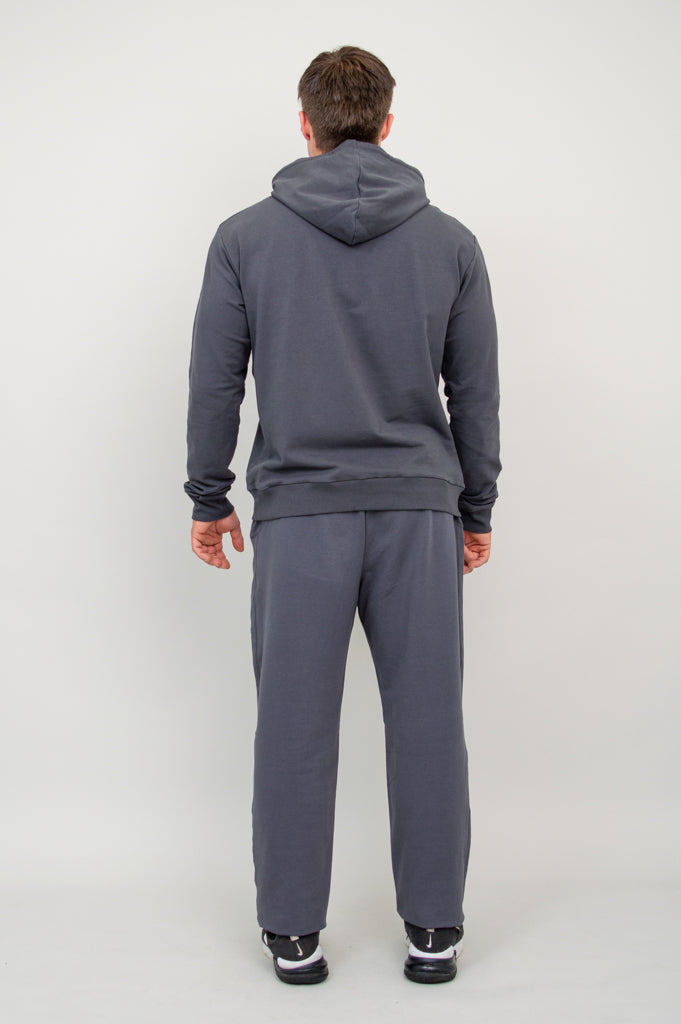 JoeJoe Men's Cotton Hoodie - Soft & Comfortable Charcoal Pullover Sweatshirt for Casual Wear & Outdoor Activities