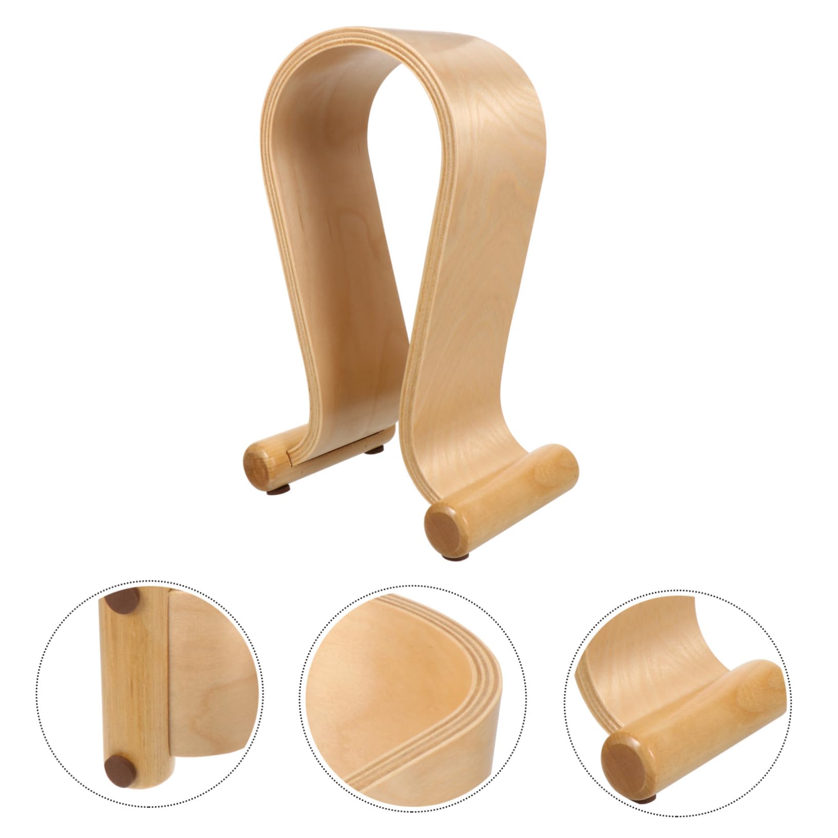 Mikikit 2 Pack Wooden Headphone Stand - Premium Headset Hanger Display Holder for Desk, Perfect for Organizing Earphones, Gaming Headsets & Audio Accessories - Ideal for Home Office, Studio & Gaming Setup